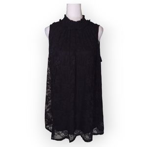 Torrid Top Hineck Lace Black Top Sleeveless Blouse Size 0
